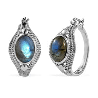 Ever True Malagasy Labradorite 12.15 ctw Earrings in Stainless Steel