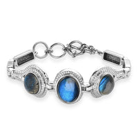 Ever True Malagasy Labradorite 19.20 ctw Bracelet in Stainless Steel (6.50-8.0In)