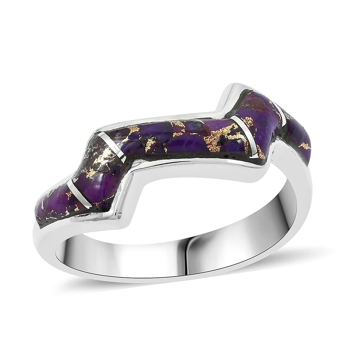 Santa Fe Style Mojave Purple Turquoise Ring in Sterling Silver (Size 10.0) 4.00 ctw