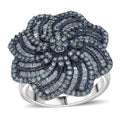 D'Joy Blue Diamond 1.50 ctw Ring in Rhodium Over Sterling Silver (Size 6.0) - Sticky add to cart bar