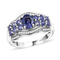 D'Joy Catalina Iolite and White Zircon 1.60 ctw Midnight Path Ring in Rhodium Over Sterling Silver (Size 10.0) (Del. in 10-12 Days) - Sticky add to cart bar