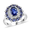 D'Joy Catalina Iolite and White Zircon 2.15 ctw Stellar Trinity Ring in Rhodium Over Sterling Silver (Size 10.0) (Del. in 10-12 Days) - Sticky add to cart bar