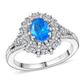 AAA Radiant Ember Garnet, White Zircon Ring in Rhodium Over Sterling Silver (Size 10.0) 2.35 ctw - Sticky add to cart bar