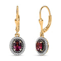 D'Joy Tanzanian Wine Garnet and Multi Gemstone 2.85 ctw Crown of Flame Earrings in 18K Vermeil Yellow Gold Over Sterling Silver - Sticky add to cart bar