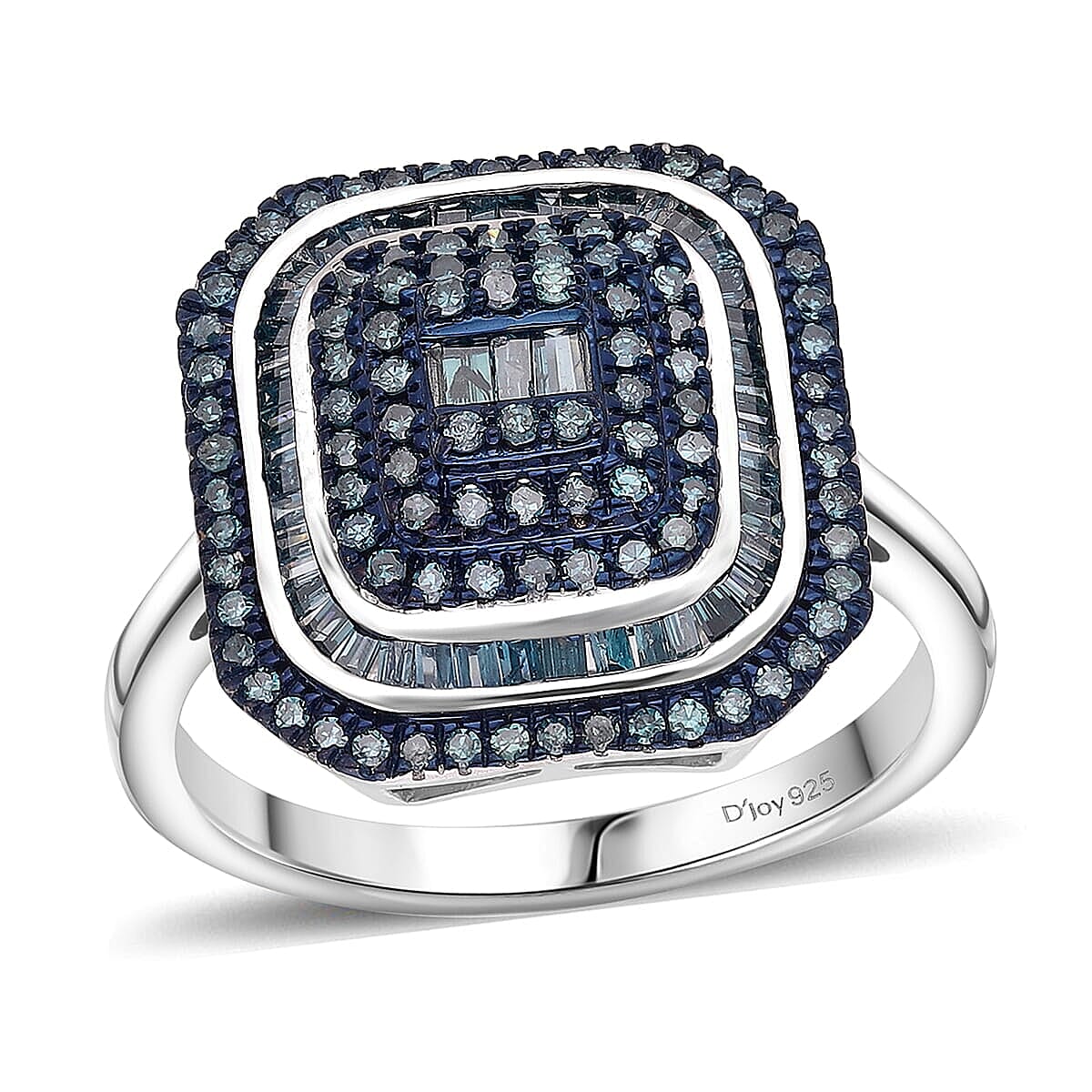 D'Joy Diamond vintage halo Ring in Sterling Silver