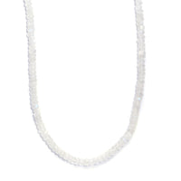 Rainbow Moonstone Moonlit Whisper Beaded 52.00 ctw Necklace 18 Inches in Rhodium Over Sterling Silver