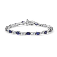 D'Joy Catalina Iolite and Premium Malagasy Moonstone 9.60 ctw Bracelet in Rhodium Over Sterling Silver (7.25 In) (Del. in 10-12 Days)