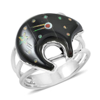 Santa Fe Style Black Onyx 6.50 ctw Dots Ring in Sterling Silver