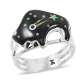 Santa Fe Style Black Onyx 7.00 ctw Dots Ring in Sterling Silver - Sticky add to cart bar