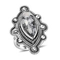 D’joy Artisan Crafted White Buffalo Ring in Sterling Silver (Size 10.0) 8.00 ctw - Sticky add to cart bar