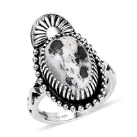 D’joy Artisan Crafted White Buffalo Ring in Sterling Silver (Size 10.0) 6.70 ctw