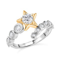 D'Joy Moissanite 0.90 ctw Ring in Platinum Over and 14K Yellow Gold Over Sterling Silver (Size 10.0) - Sticky add to cart bar
