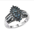 D’Joy Blue Diamond 1.00 ctw Ring in Rhodium Over Sterling Silver (Size 10.0) - Sticky add to cart bar