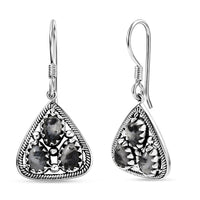 D'Joy Artisan Crafted White Buffalo 2.60 ctw Southwest Earrings in Sterling Silver