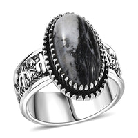 D'Joy Artisan Crafted White Buffalo 5.85 ctw Cactus Spirit Ring in Sterling Silver (Size 10.0)