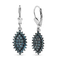 D'Joy Blue Diamond 1.00 ctw Earrings in Rhodium Over Sterling Silver - Sticky add to cart bar