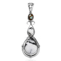 D'Joy Artisan Crafted White Buffalo and Blue Horizon Turquoise 6.70 ctw Pendant without Chain in Sterling Silver - Sticky add to cart bar