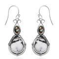 D'Joy Artisan Crafted White Buffalo and Blue Horizon Turquoise 3.90 ctw Earrings in Sterling Silver - Sticky add to cart bar