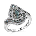 D'Joy Narsipatnam Alexandrite and White Zircon 1.70 ctw  Wave of Illusion Ring in Rhodium Over Sterling Silver (Size 10.0) - Sticky add to cart bar