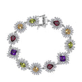 Multi Gemstone Bracelet in Rhodium Over Sterling Silver (6.50 In) 16.40 ctw - Sticky add to cart bar