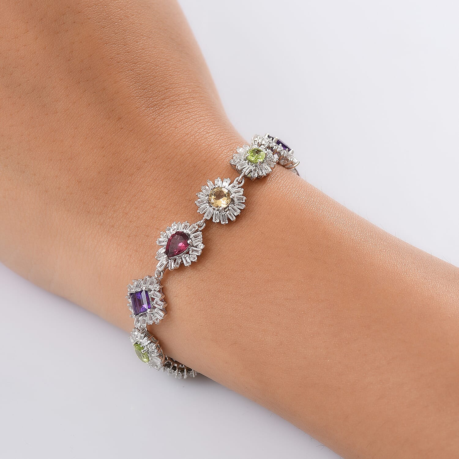 GP Italian Garden Collection Multi Gemstone 14.10 ctw Bracelet in