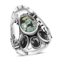 D’Joy Artisan Crafted Whispering Web Turquoise, White Buffalo Ring in Sterling Silver (Size 7.0) 4.70 ctw - Sticky add to cart bar