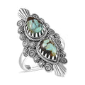D'Joy Artisan Crafted Whispering Web Turquoise Ring in Sterling Silver (Size 7.0) 3.10 - Sticky add to cart bar