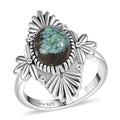 D’Joy Artisan Crafted Whispering Web Turquoise Ring in Sterling Silver (Size 10.0) 2.75 ctw - Sticky add to cart bar