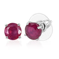 D'Joy Niassa Ruby (FF) Stud Earrings in Rhodium Over Sterling Silver 4.10 ctw - Sticky add to cart bar