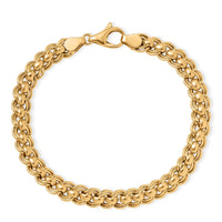 Luxoro Fancy Link Chain Bracelet in 10K Yellow Gold (7.25 In) 5.45 Grams