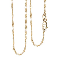 Singapore Link Spiraling Twisting Chain Necklace in 10K Yellow Gold 1.21 Grams 18 Inches