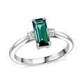 Certified & Appraised Rhapsody AAAA Lagoon Tourmaline and E-F VS Diamond 1.10 ctw Ring in 950 Platinum (Size 7.0) 4.46 Grams - Sticky add to cart bar