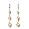 D'Joy Peach Freshwater Pearl Earrings in Rhodium Over Sterling Silver - Sticky add to cart bar