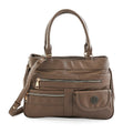Cee Klein Taupe Faux Leather Multi-Compartment Shoulder Bag (14x4x10) - Sticky add to cart bar