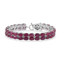 D’Joy Niassa Ruby (FF) and Black Diamond 31.80 ctw Bracelet in Rhodium Over Sterling Silver (6.50 In) - Sticky add to cart bar