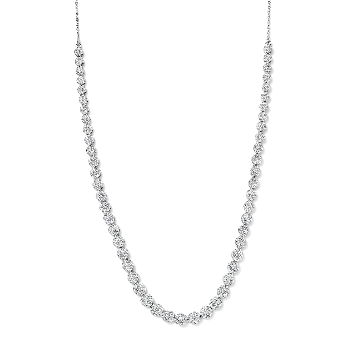 D’Joy Diamond 4.00 ctw Necklace 18 Inches in Rhodium Over Sterling Silver