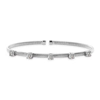 Luxuriant Lab Grown Blue Diamond (IR) (VS) 1.25 ctw Cuff Bracelet in 10K White Gold (7.25 In)