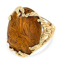EverTrue Script Stone Ring in 18K YG Plated (Size 8.0) 21.90 ctw