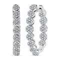 D’Joy Diamond 0.90 ctw Hoop Earrings in Rhodium Over Sterling Silver - Sticky add to cart bar