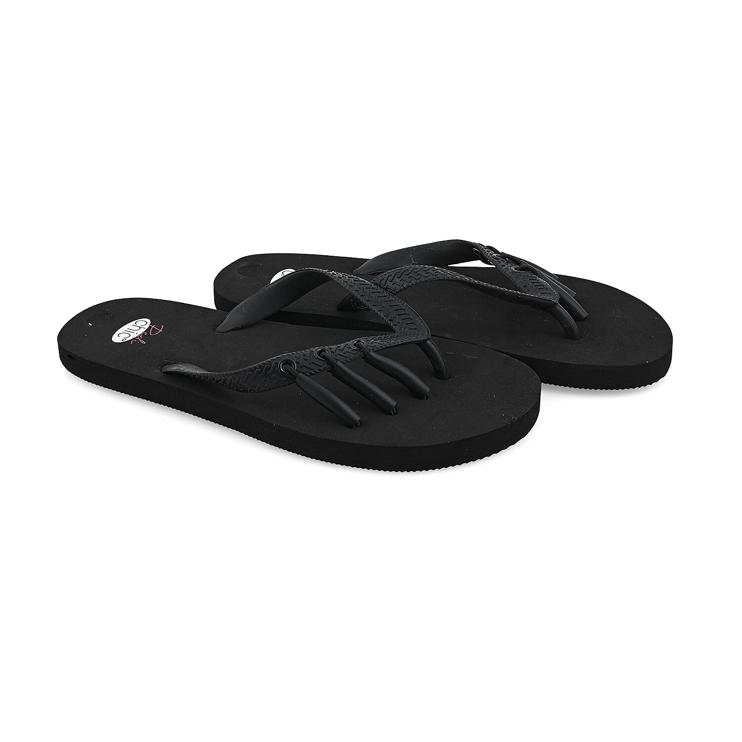Pedi-Chic Black Flip Flops - L