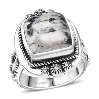 D'Joy Artisan Crafted White Buffalo 8.25 ctw Ring in Sterling Silver