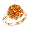 D'Joy Jalisco Fire Opal 0.60 ctw Ring in 18K YG Plated Sterling Silver (Size 11.5) - Sticky add to cart bar