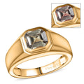 D’Joy Asscher Cut AAA Turkizite 2.00 ctw Men's Ring in 18K Vermeil Yellow Gold Over Sterling Silver - Sticky add to cart bar