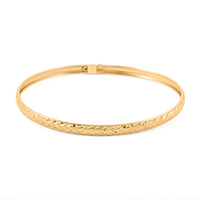 14K YG Over Sterling Silver Figaro Link Bangle Bracelet (7.75 In) (4 g)
