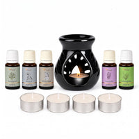 Black Ceramic Oil Burner Gift Set (2.75"x4")