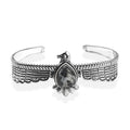 D'Joy Artisan Crafted White Buffalo 9.20 ctw Thunderbird Spirit Cuff Bracelet in Sterling Silver (7.25 In) - Sticky add to cart bar