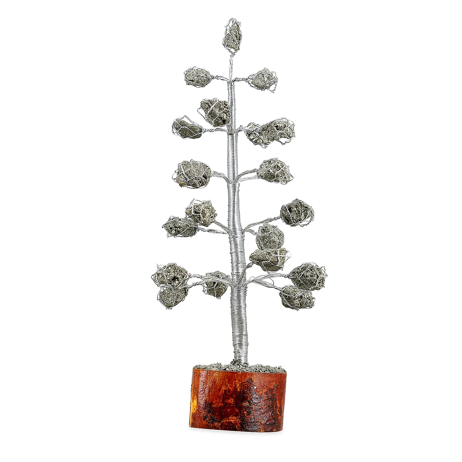Silver Gemstone Pyrite Tree (10.23"x2.75")