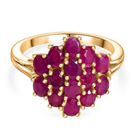 Ruby Ring in 18K Vermeil YG Over Sterling Silver (Size 8.0) 3.50 ctw