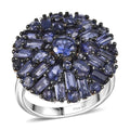 D'Joy Premium Catalina Iolite Cosmic Storm Ring in Rhodium Over Sterling Silver (Size 10.0) 4.00 ctw - Sticky add to cart bar