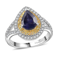 D'Joy Catalina Iolite and Multi Gemstone 2.10 ctw Ring in Rhodium Over Sterling Silver (Size 10.0) (Del. in 10-12 Days)